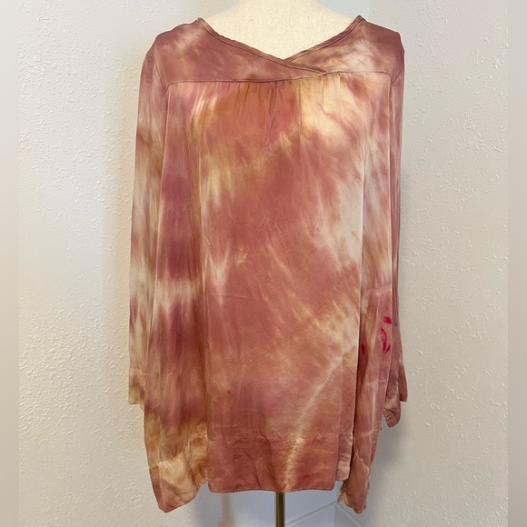 CP Shades One of a Kind Tie Dye Silk Tunic Blouse - Picture 1 of 9